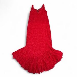 Vintage Sheer Lace Mermaid Hem Chemise Lingerie Dress Women’s Small Bodycon